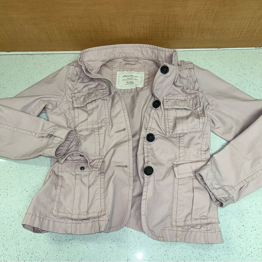 Eddie Bauer Light Pink Button-Up Cargo Jacket